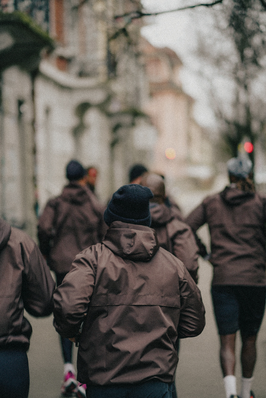 Community run in FLEUVE rain jackets
